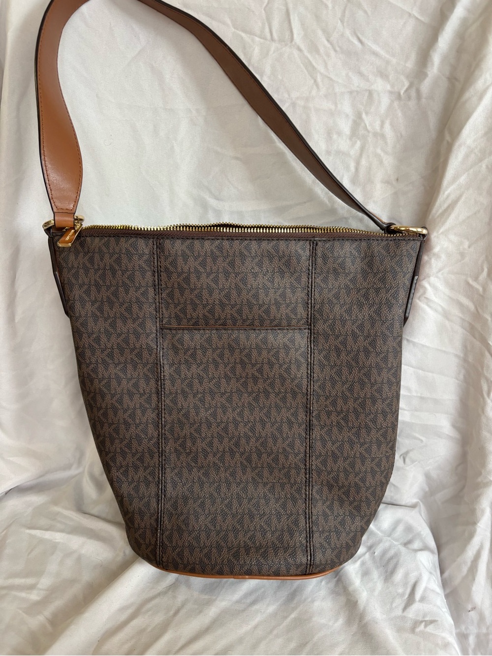 Michael Kors Brown & Tan Signature Monogram Shoulder Bag